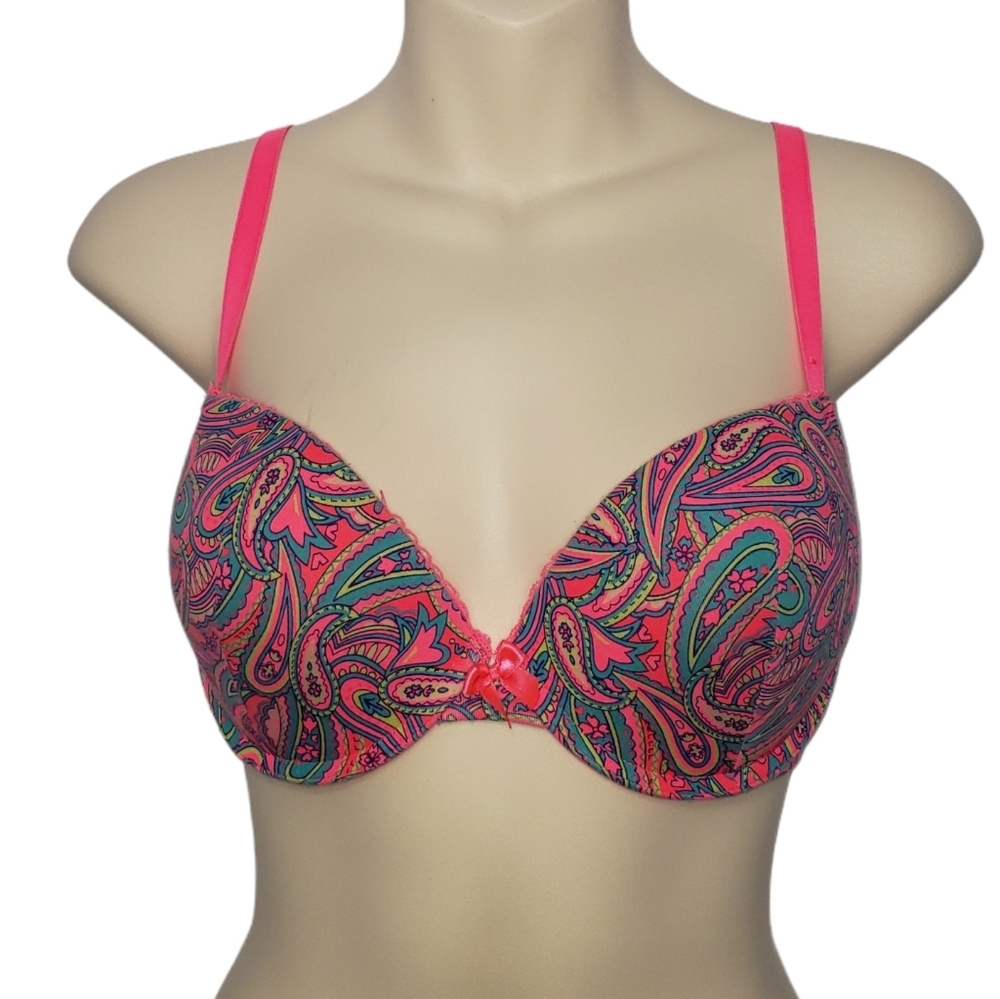 LA SENZA pink paisley padded bra 32DD